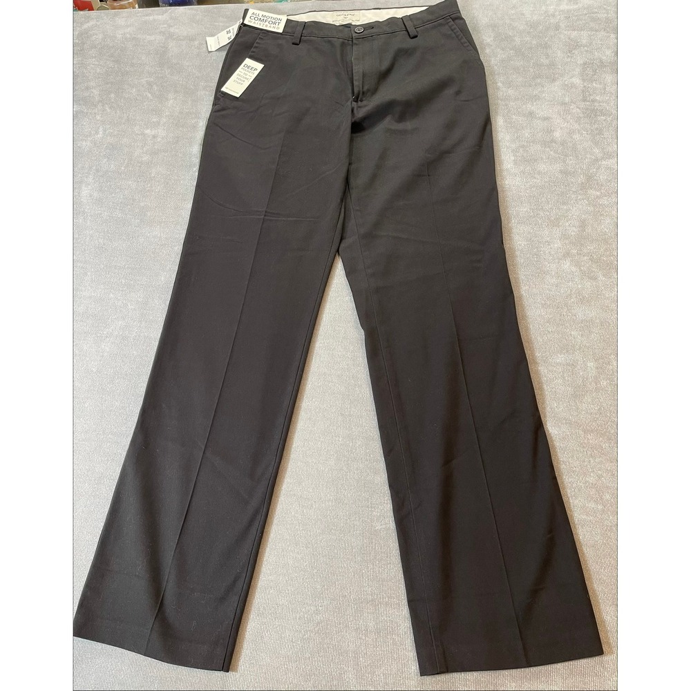 Dockers Easy Khaki Straight Fit Pants Mens 32x34 Black All Motion Stretch‎ NWT